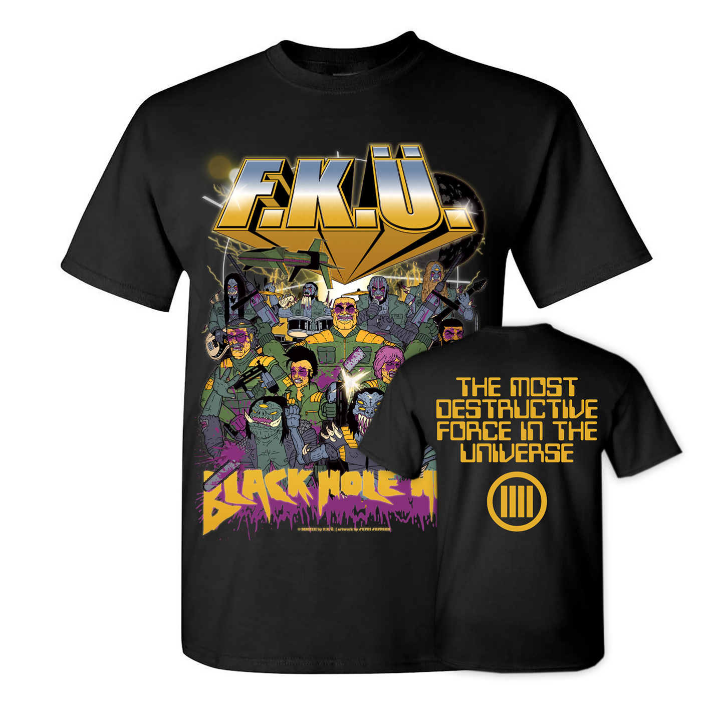 F.K.Ü - T-SHIRT, BLACK HOLE HELL (BLACK)