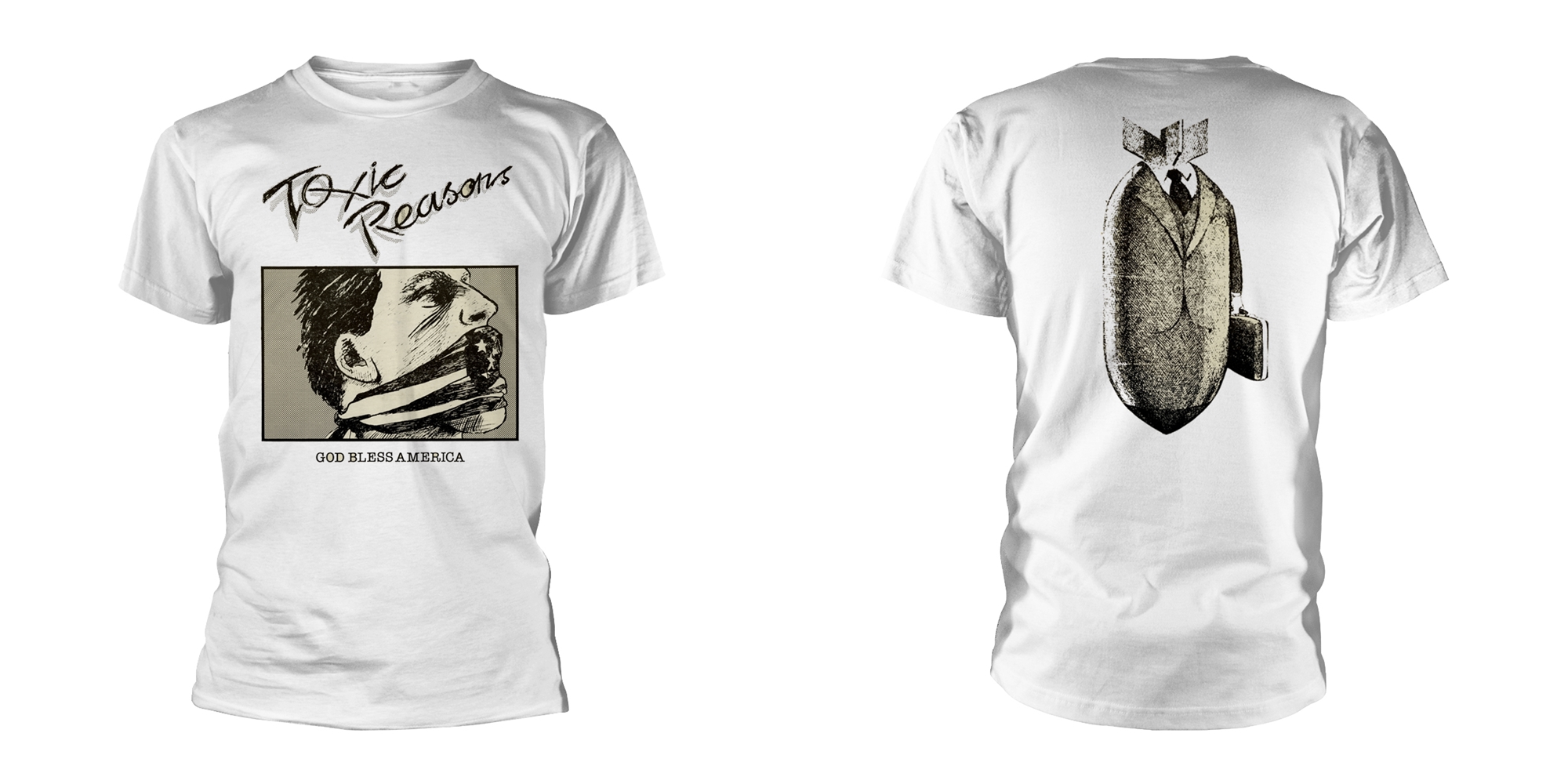 TOXIC REASONS - T-SHIRT, GOD BLESS AMERICA (WHITE)