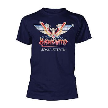 HAWKWIND - T-SHIRT, SONIC ATTACK (NAVY)