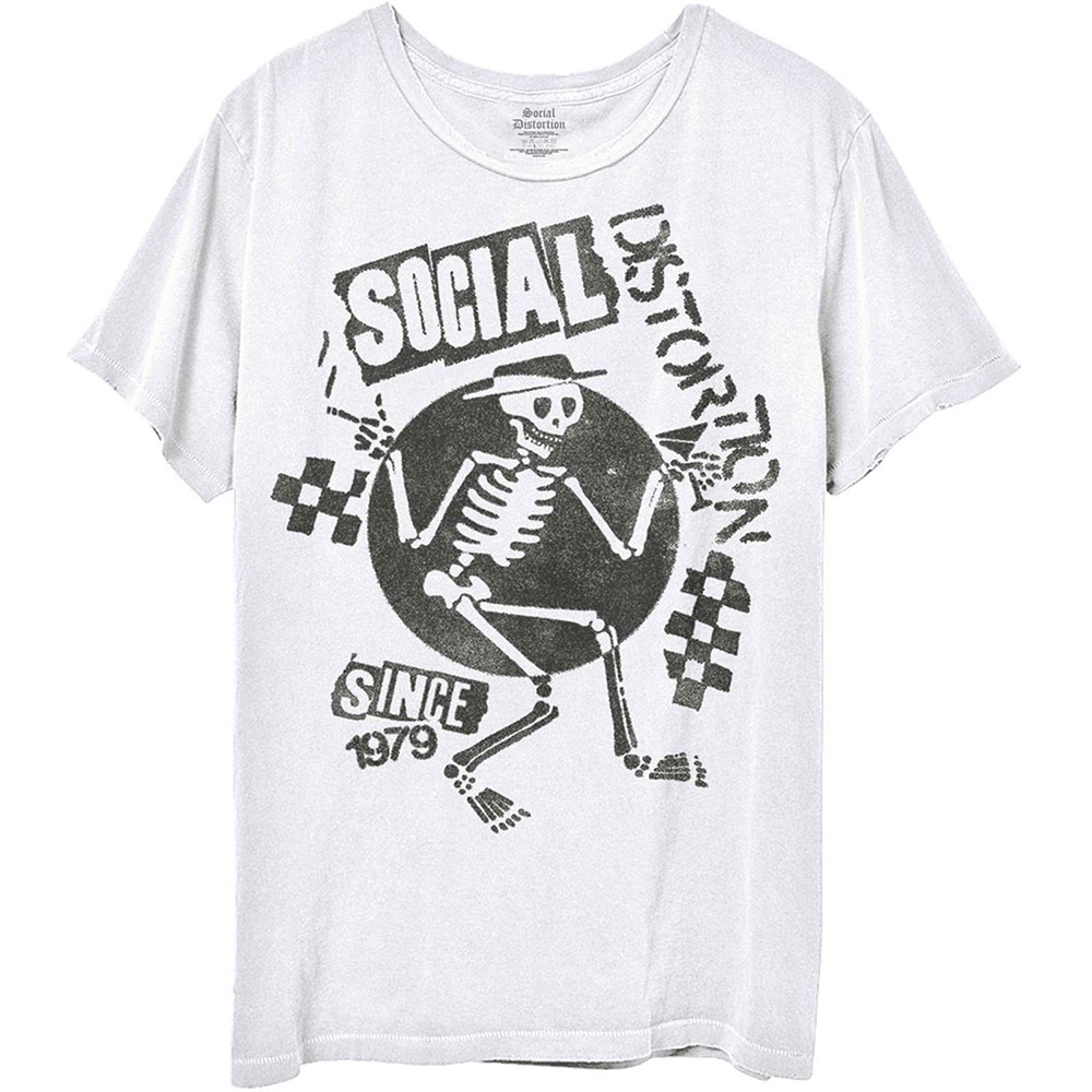 SOCIAL DISTORTION - T-SHIRT, SPEAKEASY CHECKERBOARD (WHITE) - 3