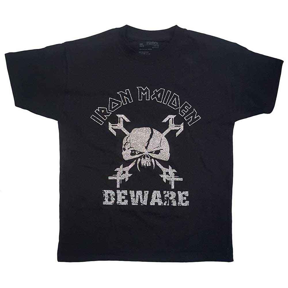 IRON MAIDEN - KIDS T-SHIRT, BEWARE (GLITTER PRINT) - 2