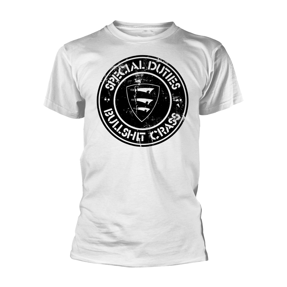 SPECIAL DUTIES - T-SHIRT, BULLSHIT CRASS (WHITE)
