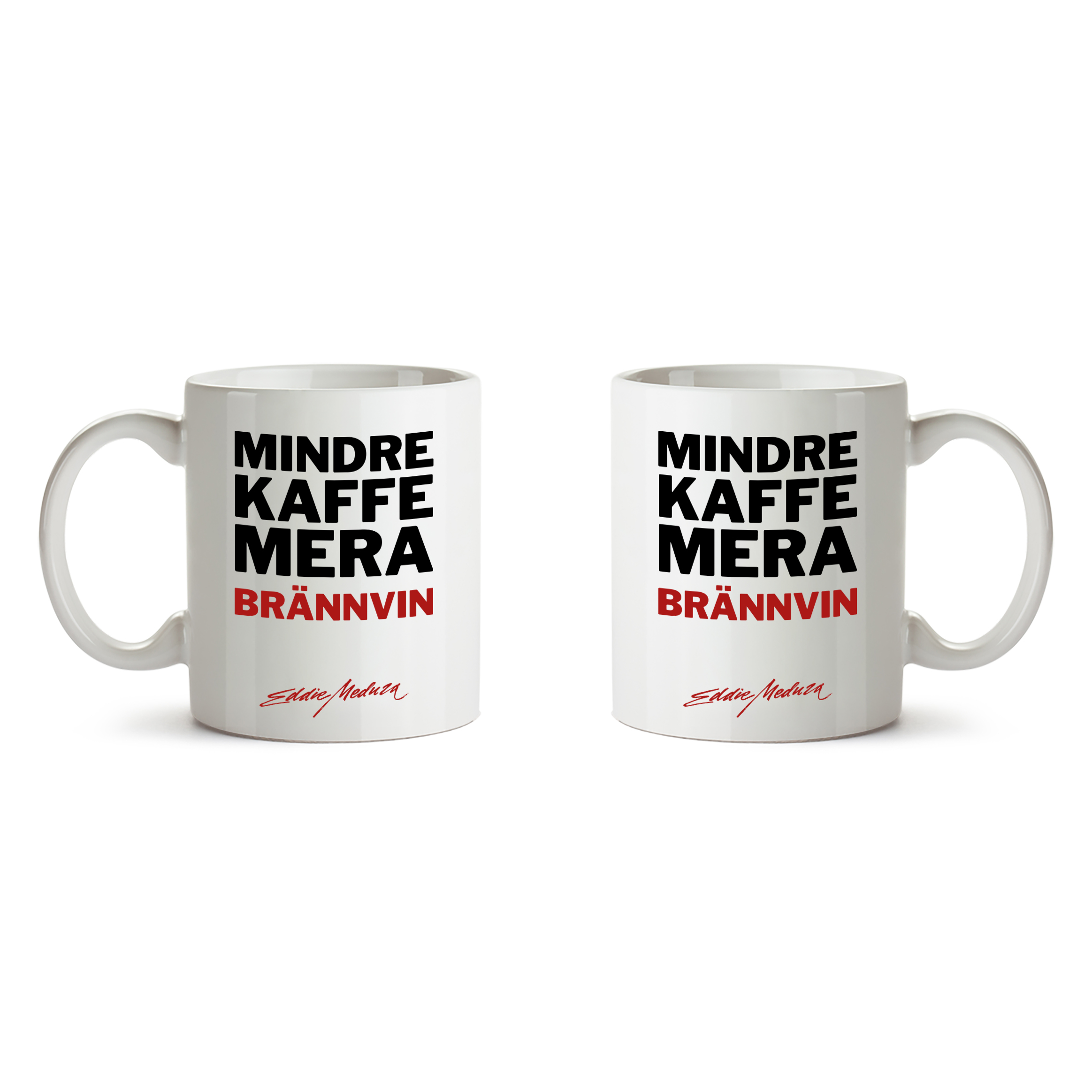 EDDIE MEDUZA - MUG, MINDRE KAFFE MERA BRÄNNVIN (2-PACK)