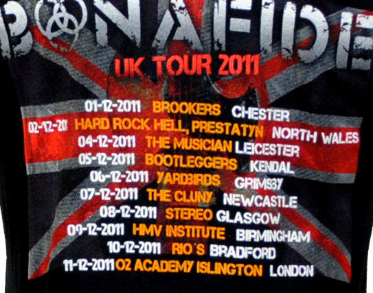 BONAFIDE - T-SHIRT, UK TOUR 2011 - 3