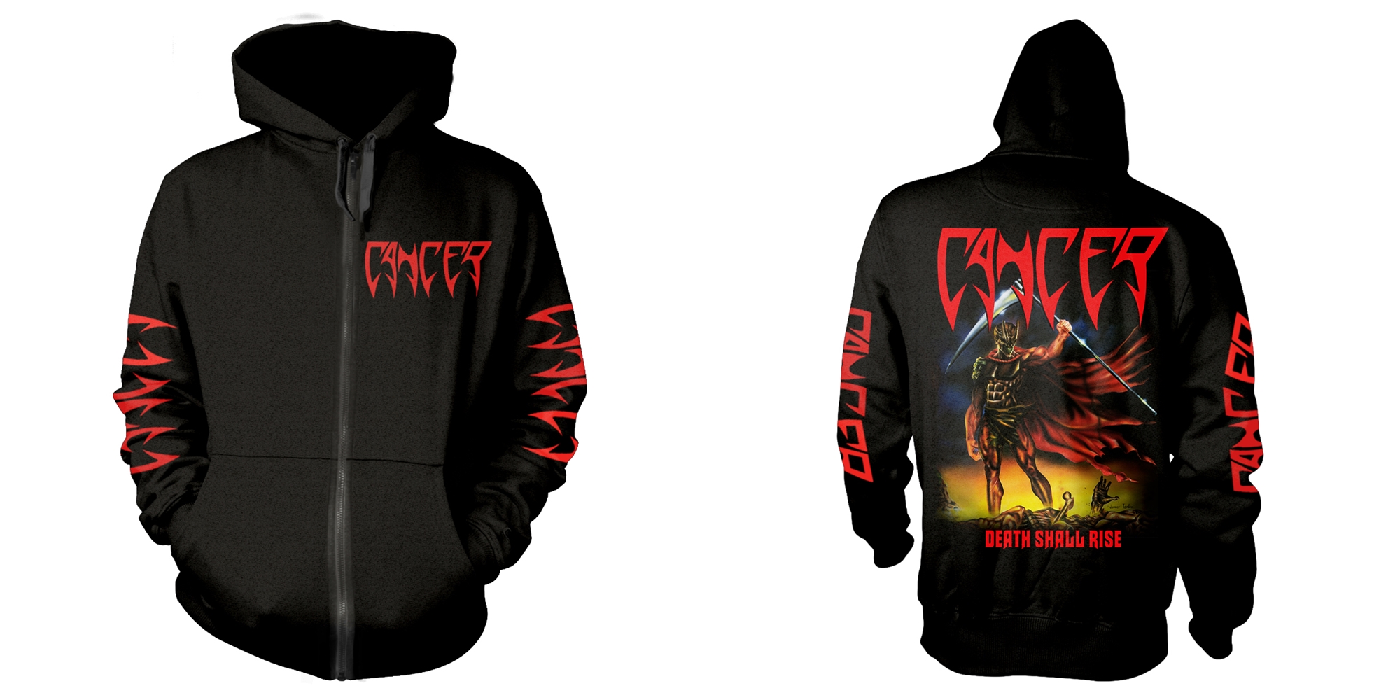CANCER - ZIP HOOD, DEATH SHALL RISE BLACK