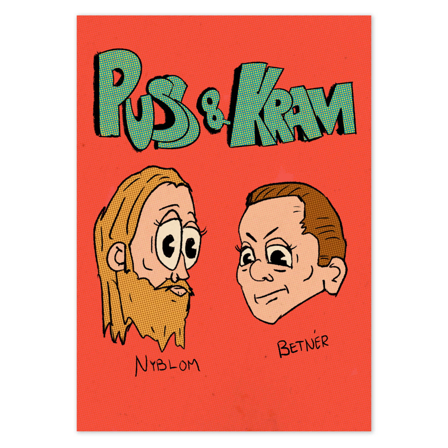 PUSS & KRAM - POSTER RÖD (A2)