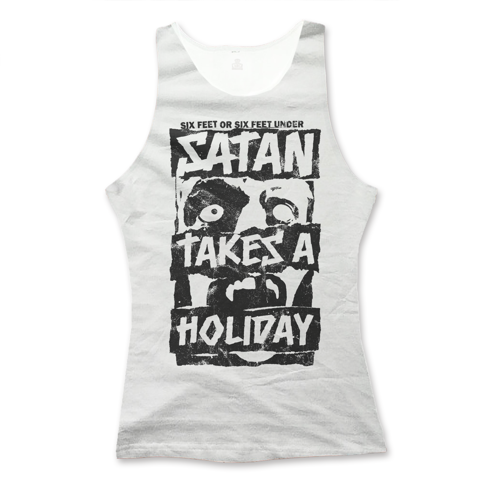 SATAN TAKES A HOLIDAY - TANK TOP LADIES, SIX FEET WHITE