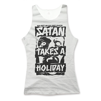 SATAN TAKES A HOLIDAY - TANK TOP LADIES, SIX FEET WHITE