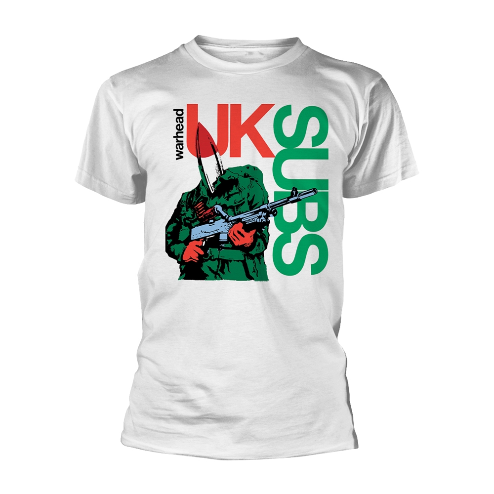 UK SUBS - T-SHIRT, WARHEAD (WHITE)