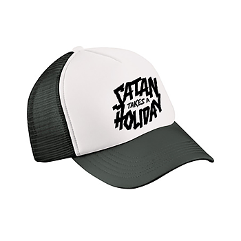 SATAN TAKES A HOLIDAY - TRUCKER CAP, LOGO (BLACK)