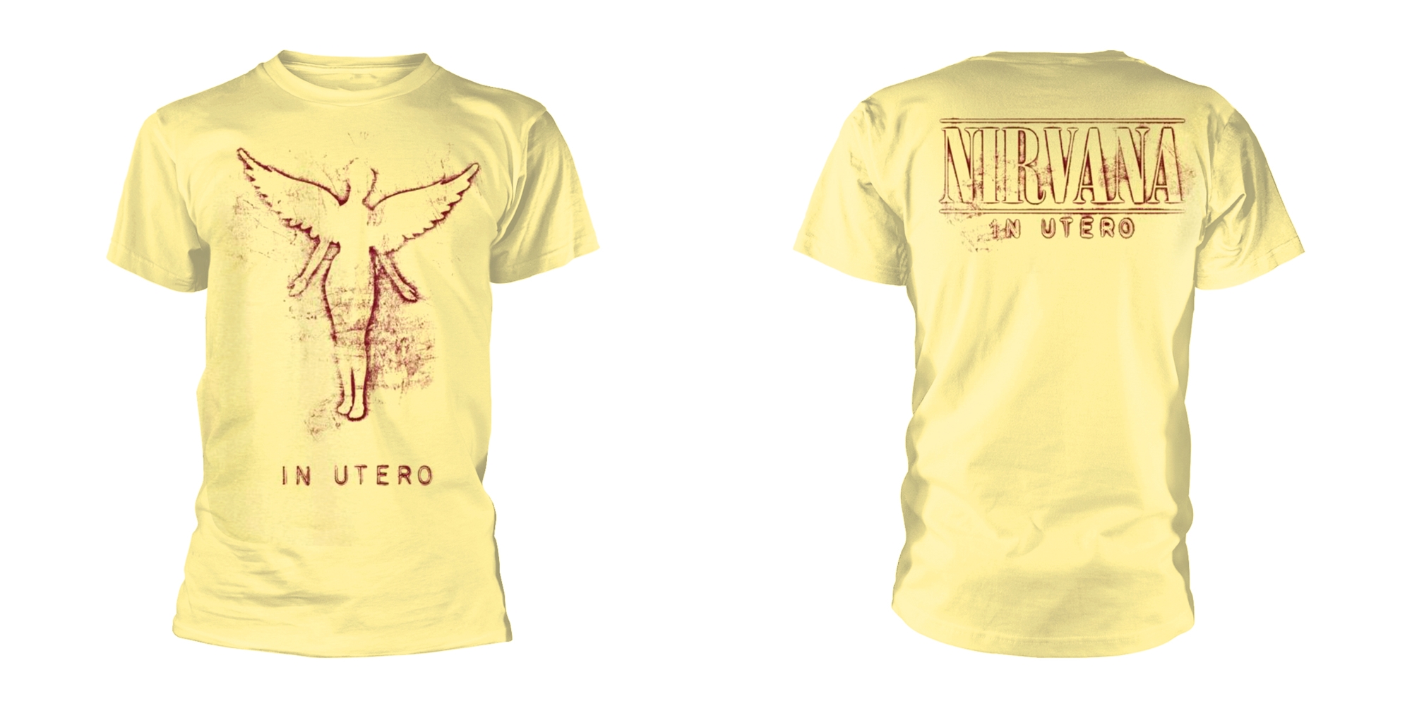 NIRVANA - T-SHIRT , IN UTERO F&B MEN (YELLOW)