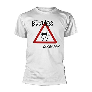 THE BUSINESS - T-SHIRT, DRINKIN + DRIVIN (WHITE)
