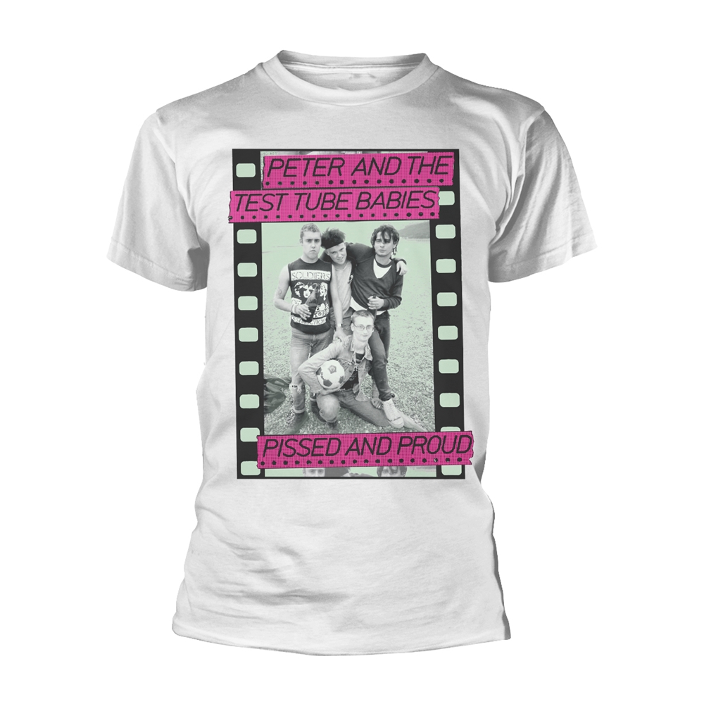 PETER & THE TEST TUBE BABIES - T-SHIRT, PISSED AND PROUD (WHITE)