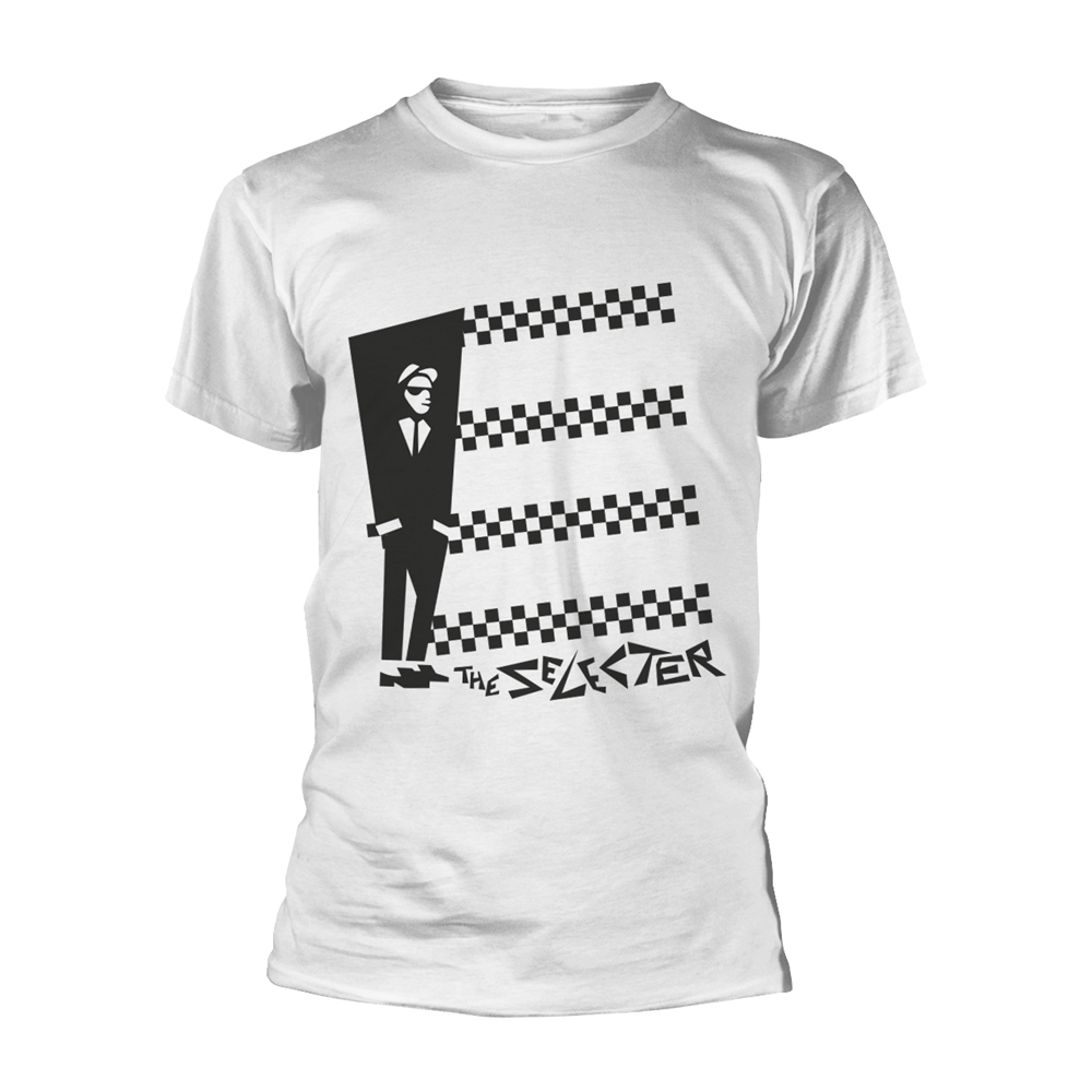 THE SELECTER - T-SHIRT, TWO TONE STRIPES (WHITE)