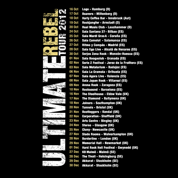 BONAFIDE - T-SHIRT, ULTIMATE REBEL TOUR 2012 - 2