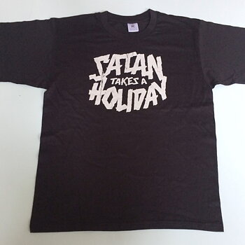 SATAN TAKES A HOLIDAY - T-SHIRT, LOGO (USED BLACK)