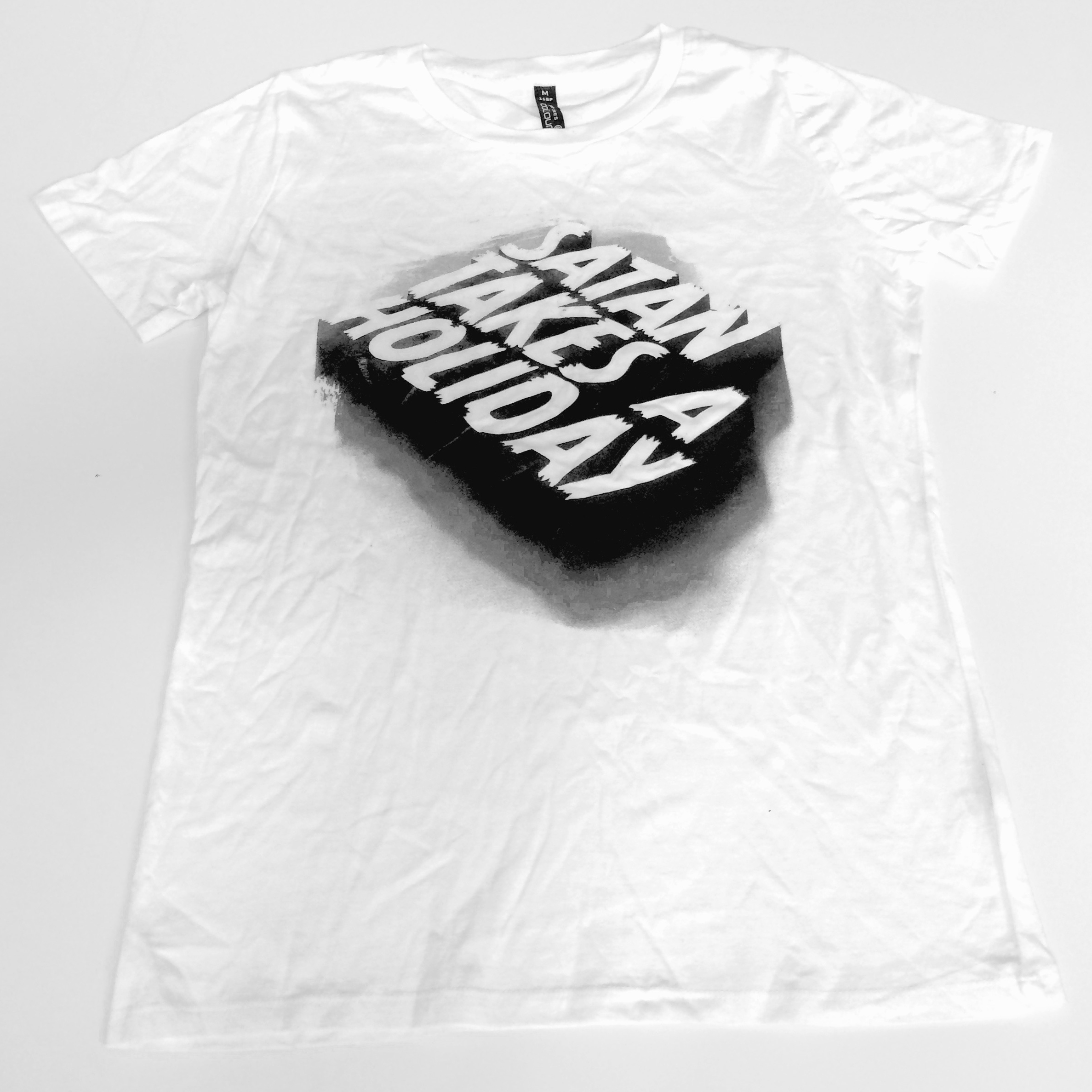 SATAN TAKES A HOLIDAY - GIRLIE, OLD LOGO (WHITE)