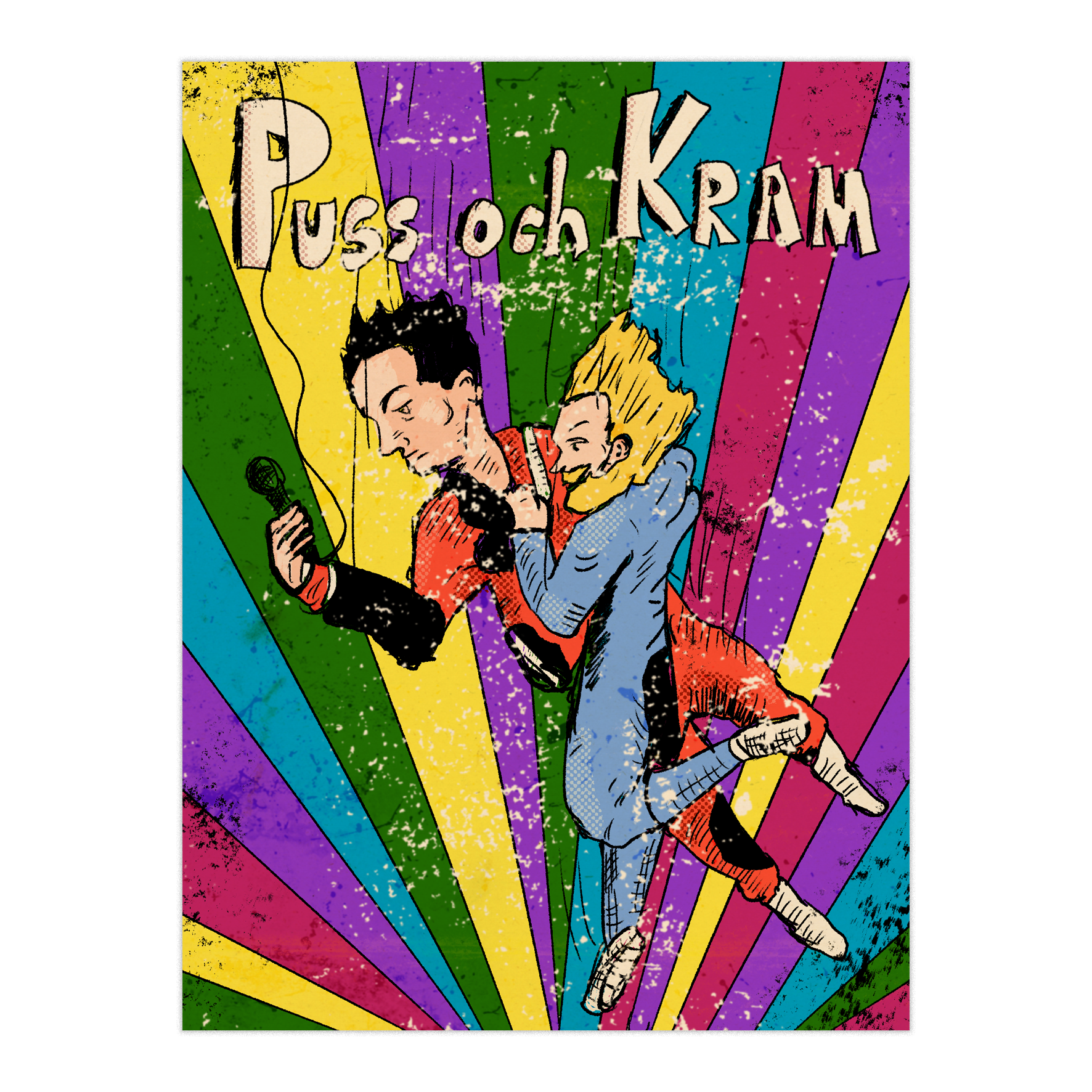 PUSS & KRAM - POSTER REGNBÅGE (A3)