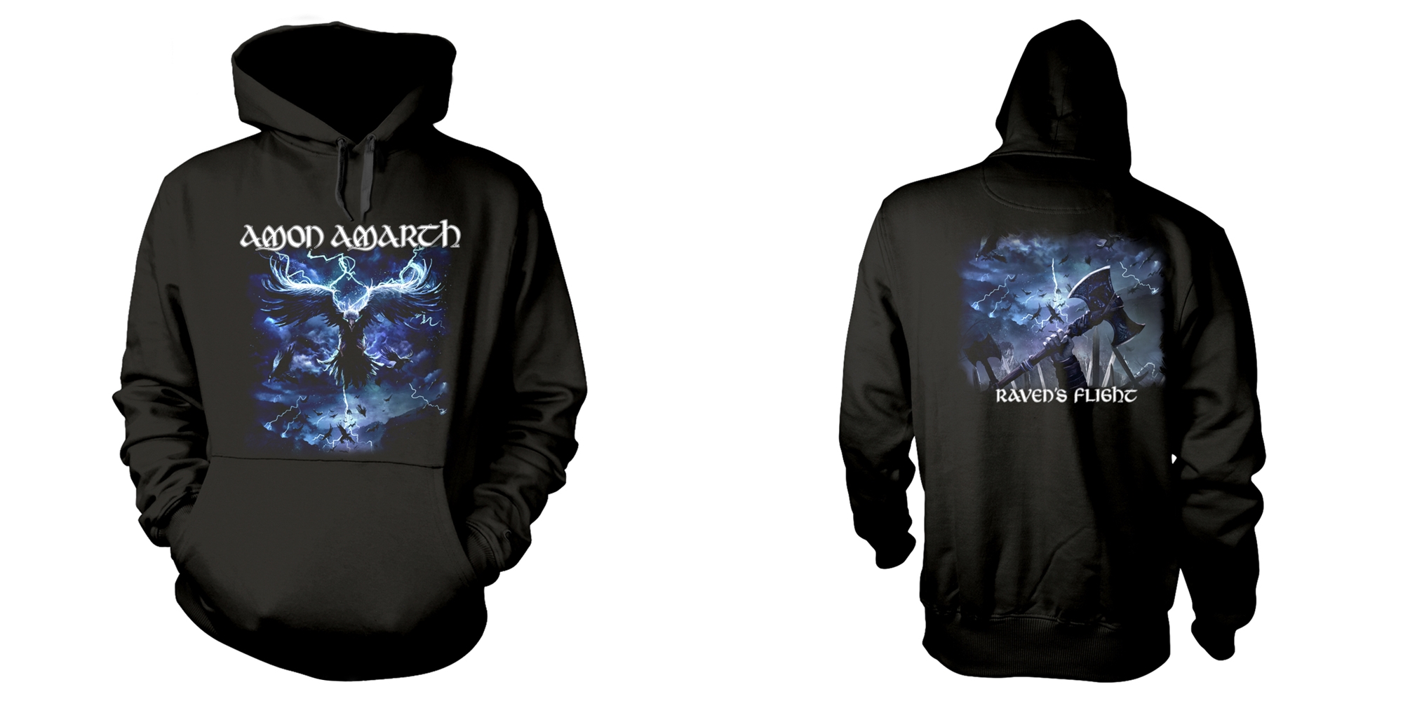 AMON AMARTH - HOODIE, RAVEN'S FLIGHT (BLACK)