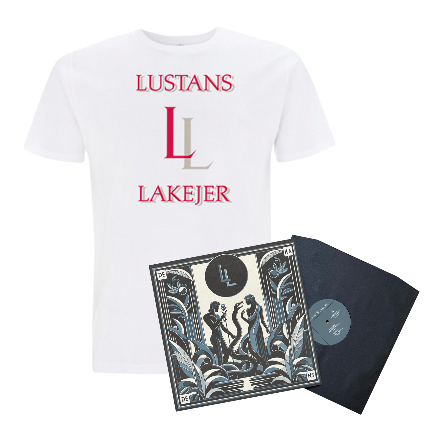 LUSTANS LAKEJER - DEKADENS BUNDLE (12" VINYL + VIT T-SHIRT)