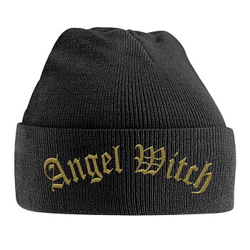 ANGEL WITCH - KNITTED SKI HAT, GOLD LOGO (EMBROIDERED)