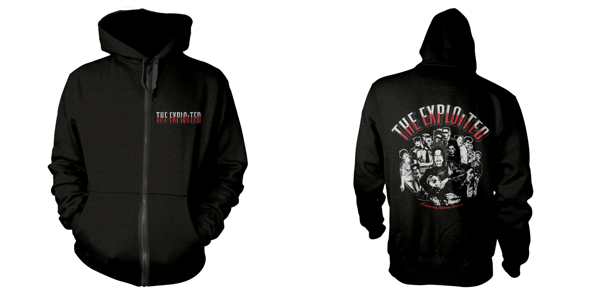 EXPLOITED, THE - ZIPHOOD, BARMY ARMY (BLACK)