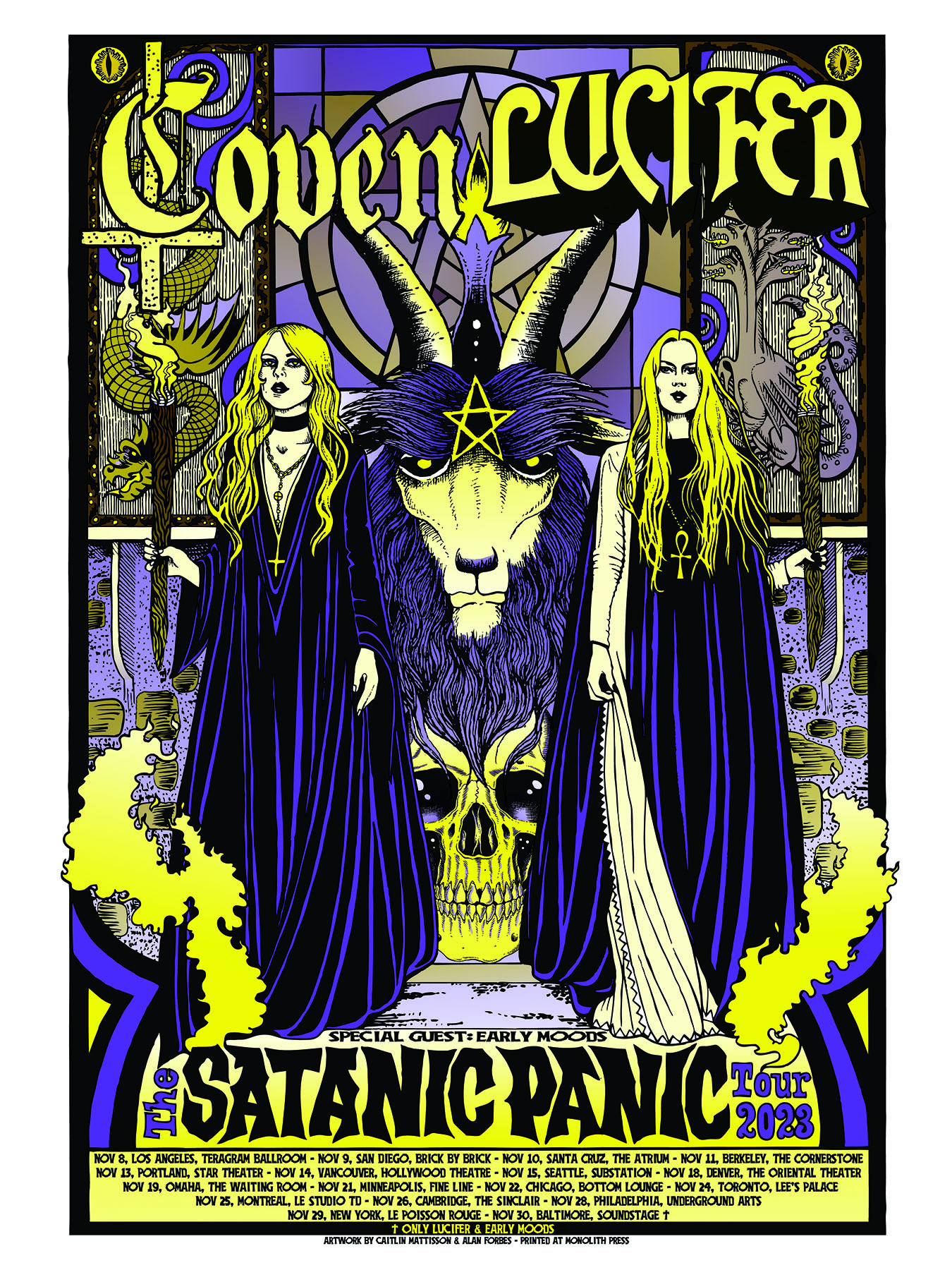 LUCIFER & COVEN - THE SATANIC PANIC US TOUR, POSTER