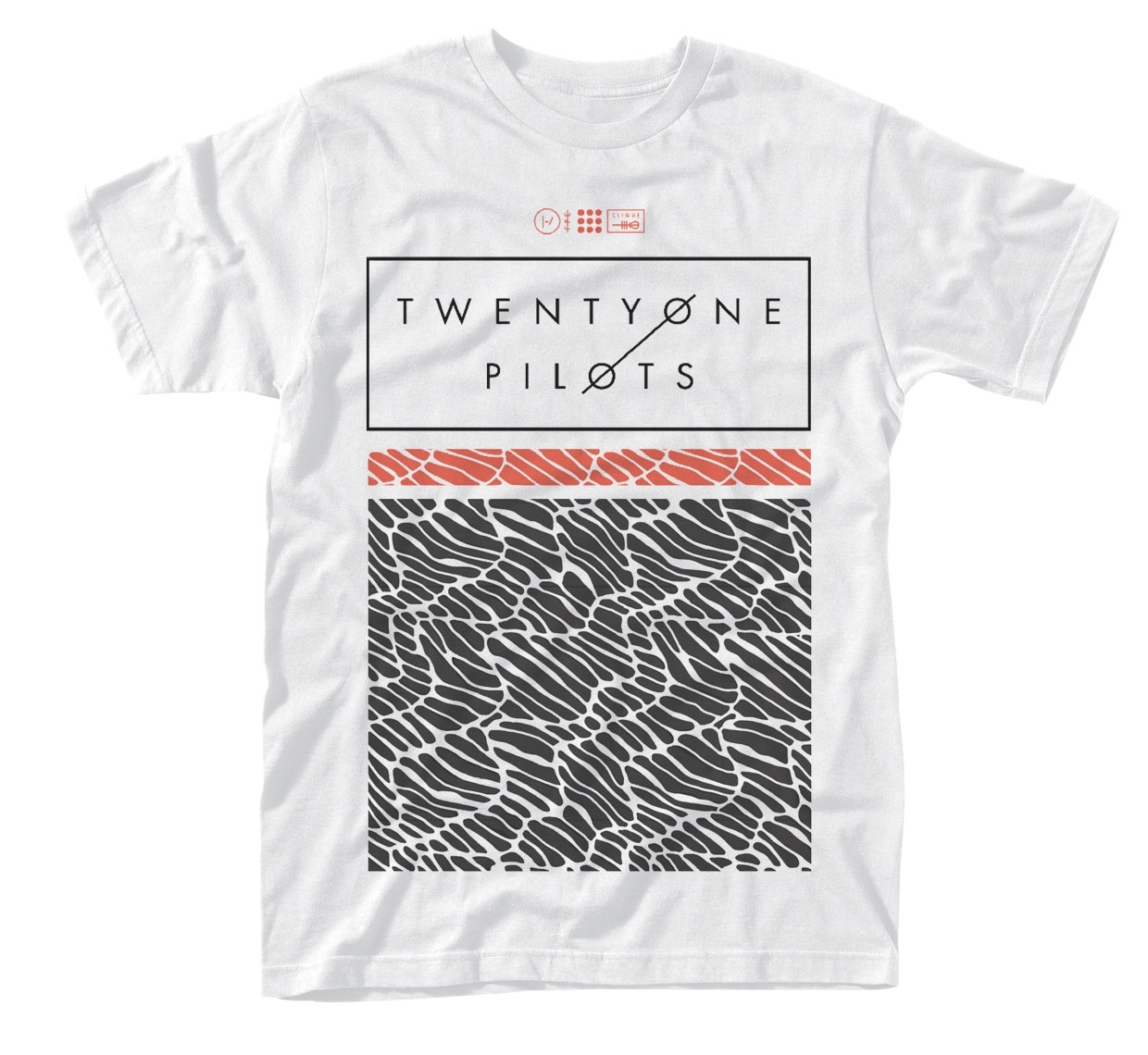 TWENTY ONE PILOTS - T-SHIRT, SCALE PATTERN STRIP (WHITE)