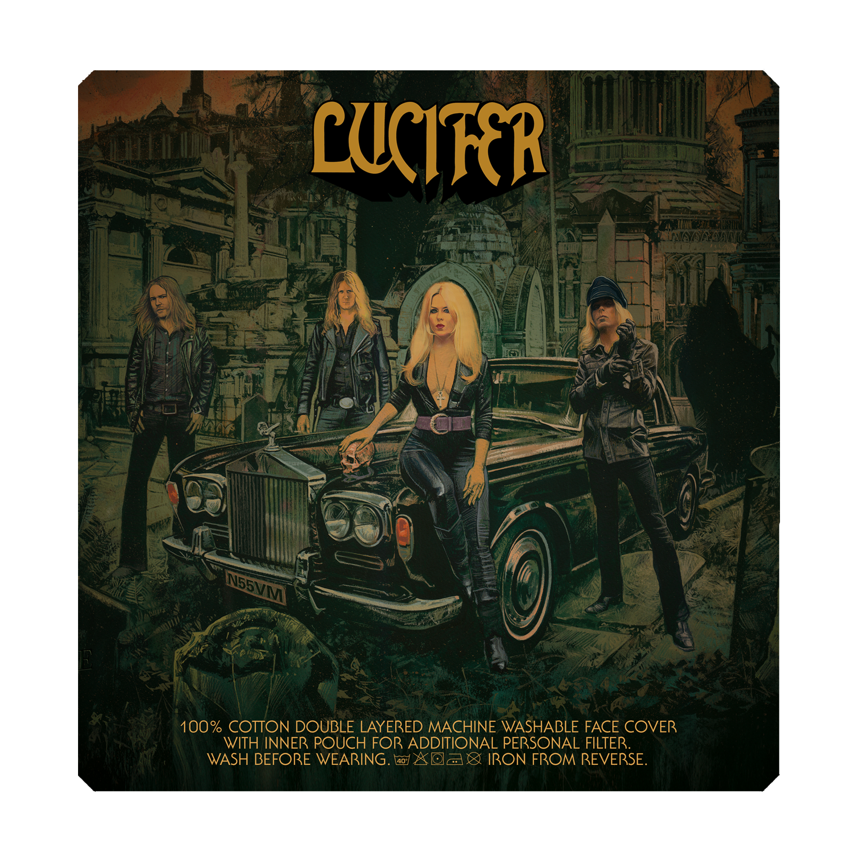 LUCIFER - PROTECTION MASK, GOLD LOGO - 3