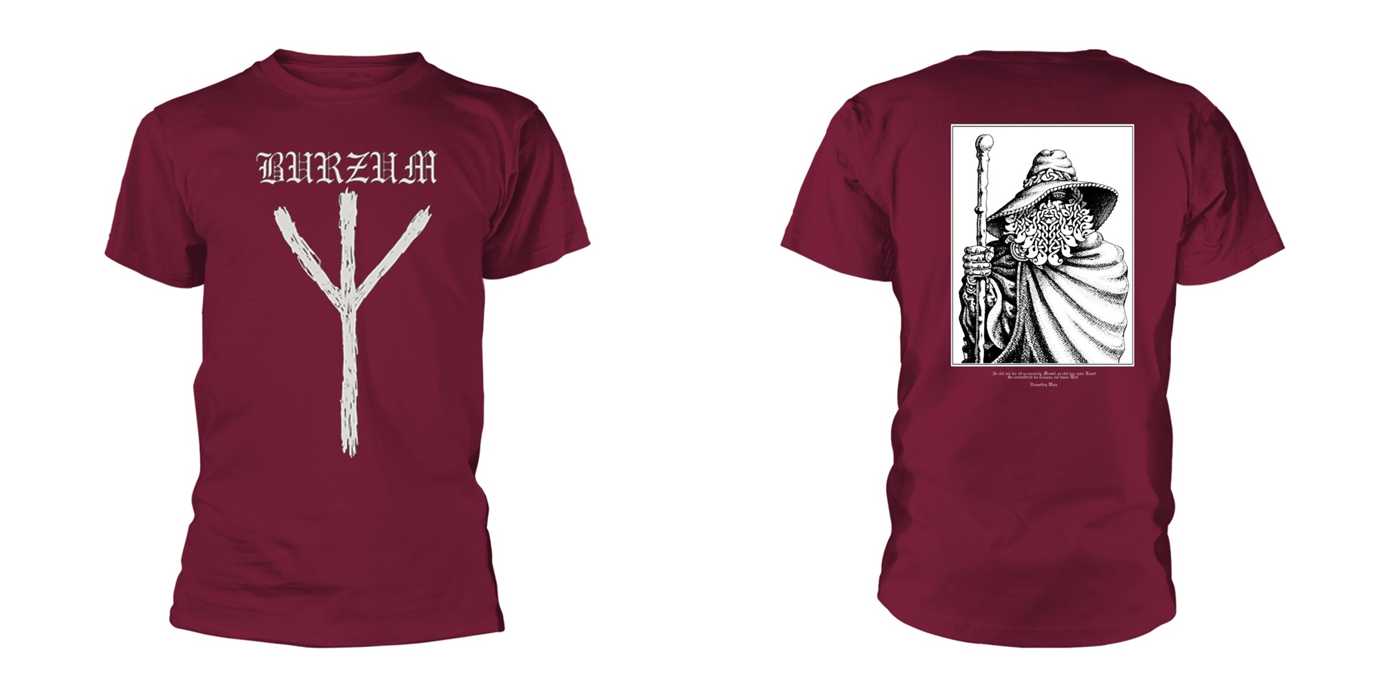 BURZUM - T-SHIRT, RUNE (MAROON)