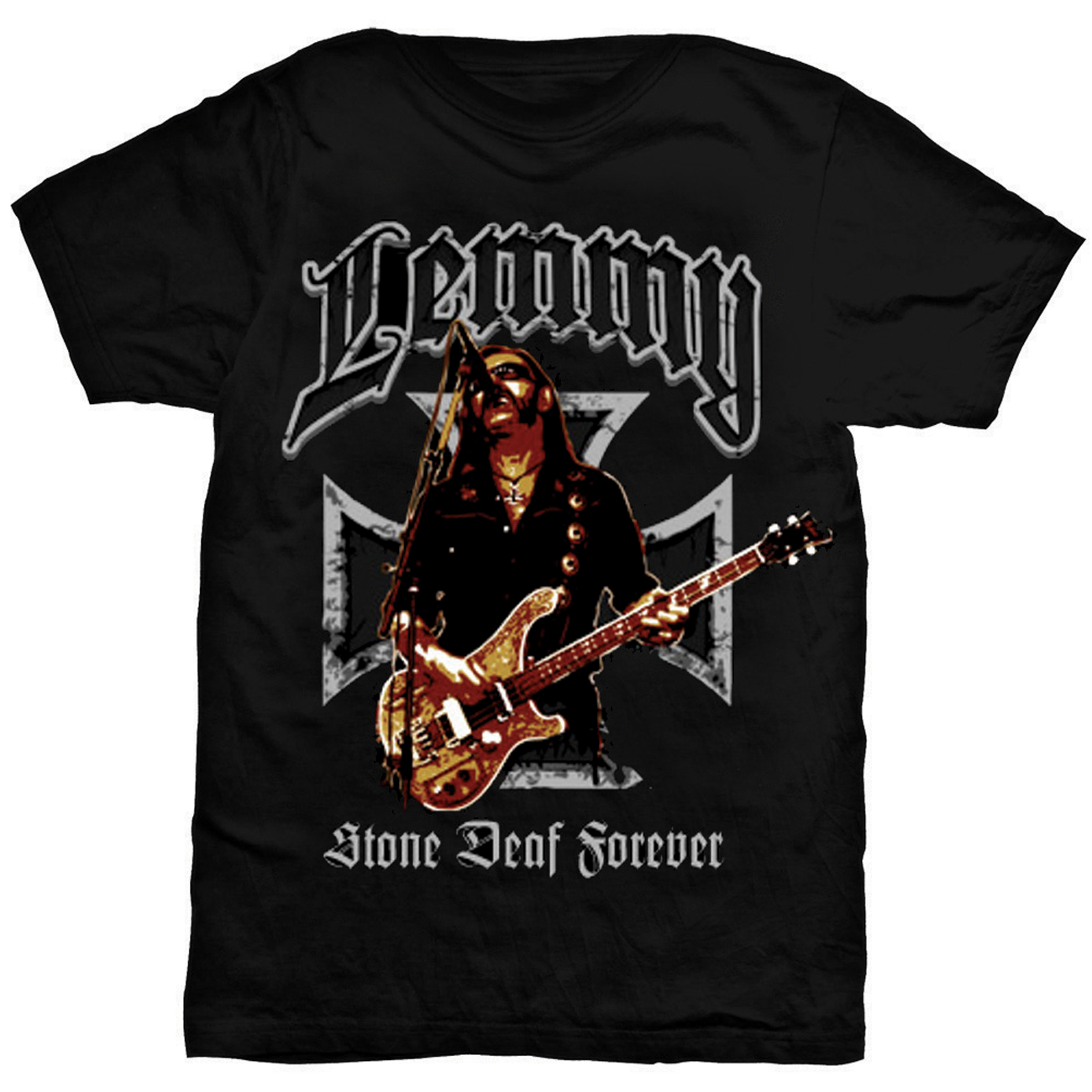 LEMMY, MOTÖRHEAD - T-SHIRT, IRON CROSS STONE DEAF