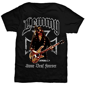 LEMMY, MOTÖRHEAD - T-SHIRT, IRON CROSS STONE DEAF