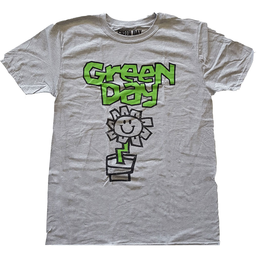 Green Day Unisex T-Shirt: Flower Pot (Large) - 2