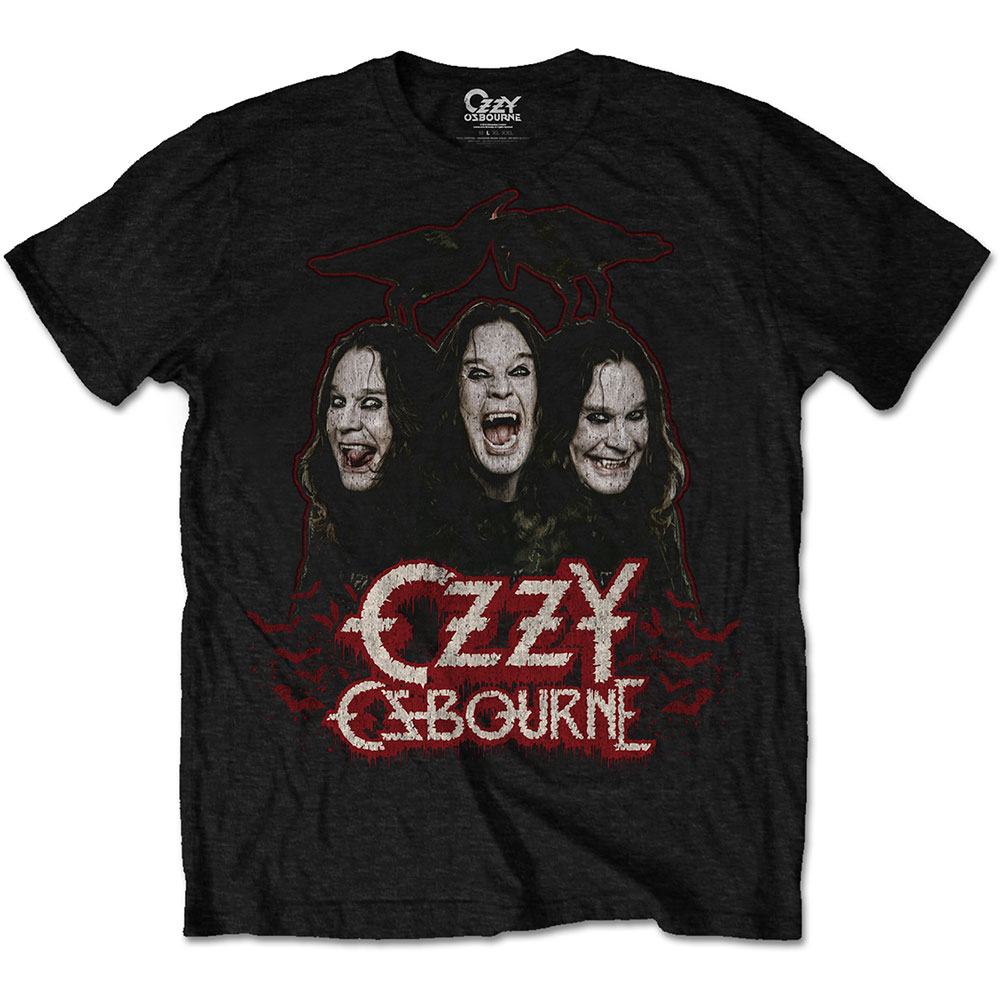 Ozzy Osbourne Unisex T-Shirt: Crows & Bars (Medium)