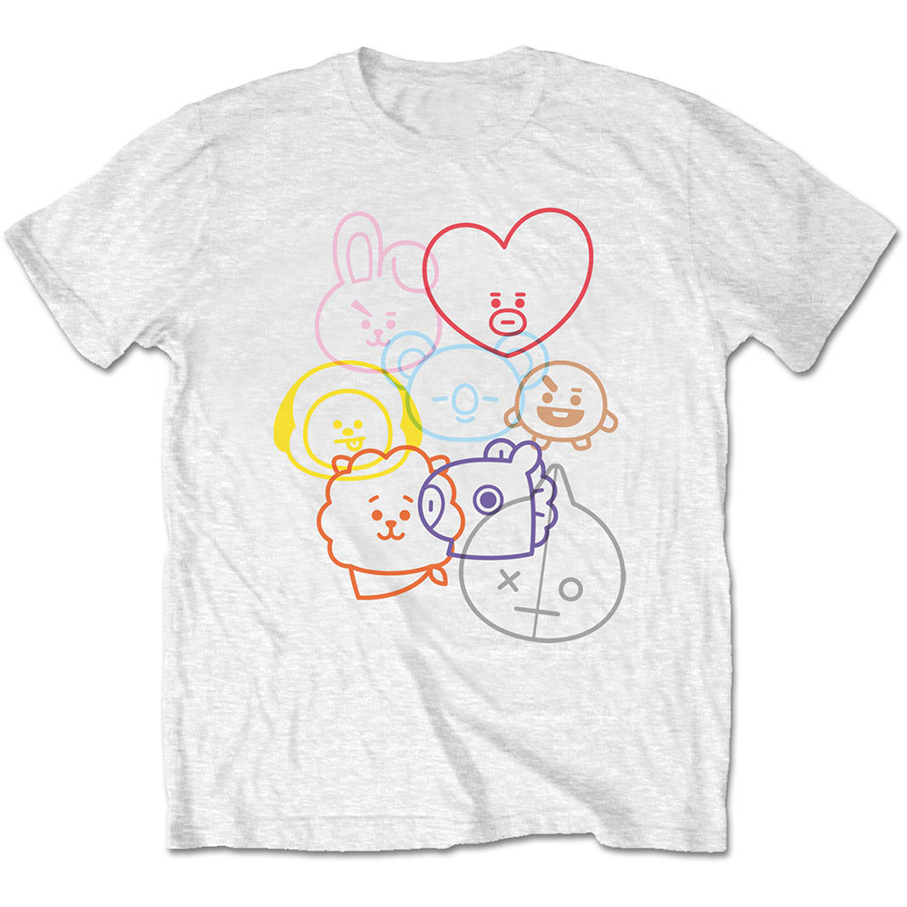 BT21 Unisex T-Shirt: Faces (Large)