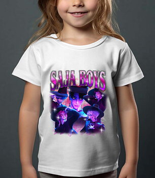 Saja Boys Kpop Demon Hunters Barn T-shirt - Demons - Hvit - 100% Bomull