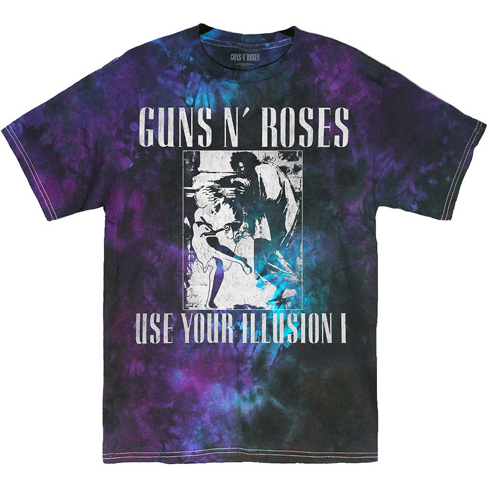 Guns N' Roses Unisex T-Shirt: Use Your Illusion Monochrome (Dye-Wash) (Large)