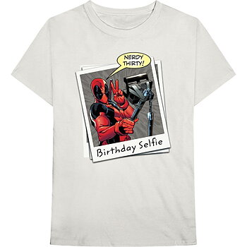 Marvel Comics Unisex T-Shirt: Deadpool Birthday Selfie (Small)
