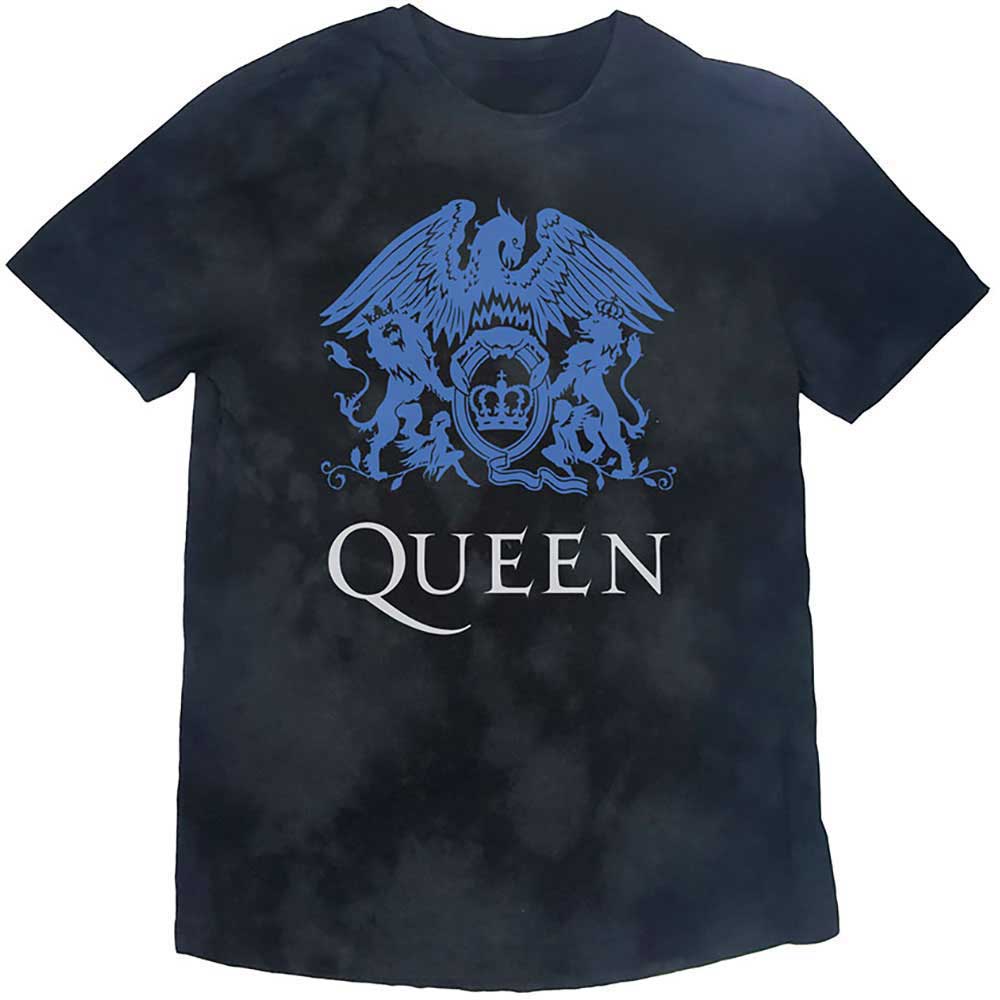 Queen Kids T-Shirt: Blue Crest (Wash Collection) (5-6 Years)