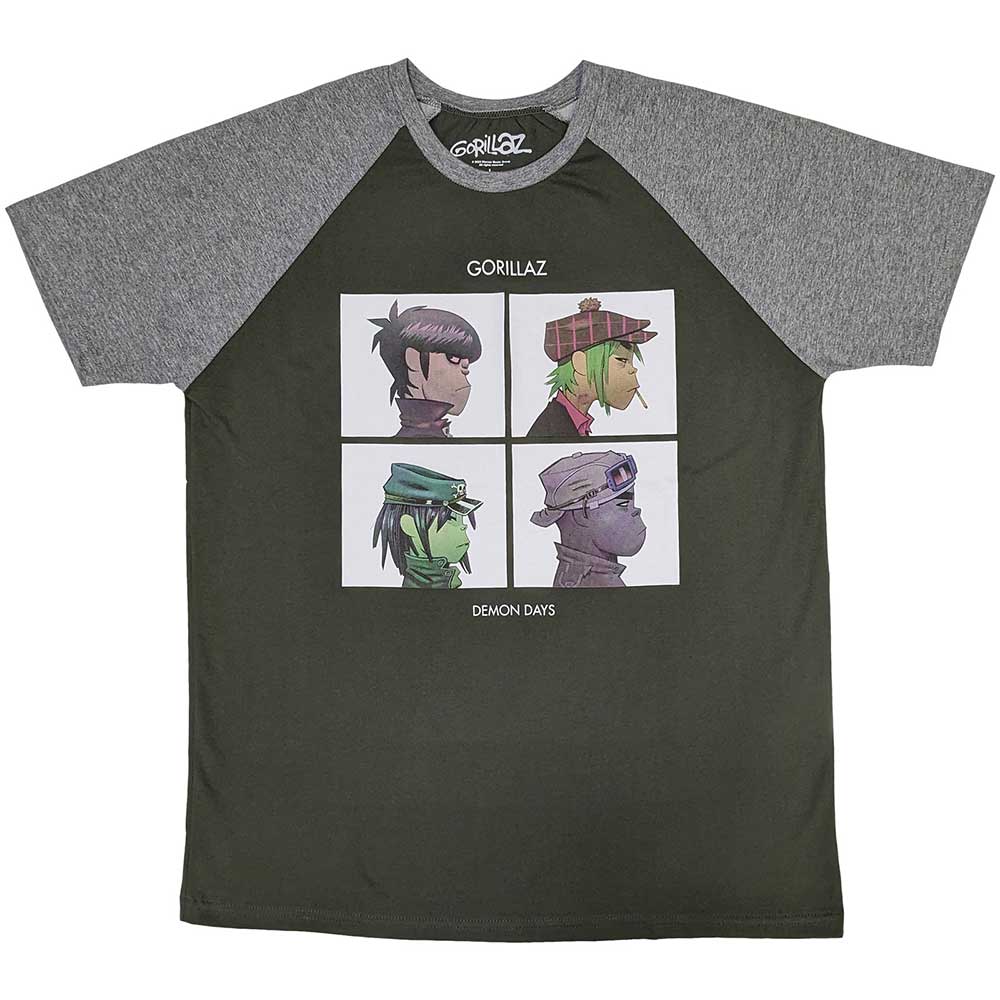 Gorillaz Unisex Raglan T-Shirt: Demon Days (Large)