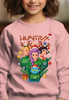 Huntrix kids sweatshirt: "Christmas" - pink - size 12-14 years