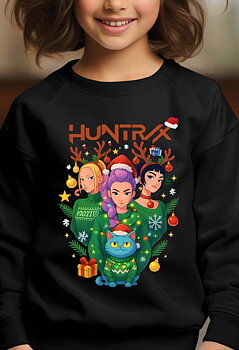 Huntrix kids sweatshirt: "Christmas" - black - size 7-8 years