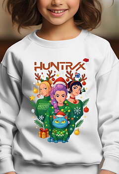 Huntrix kids sweatshirt: "Christmas" - white - size 12-14 years