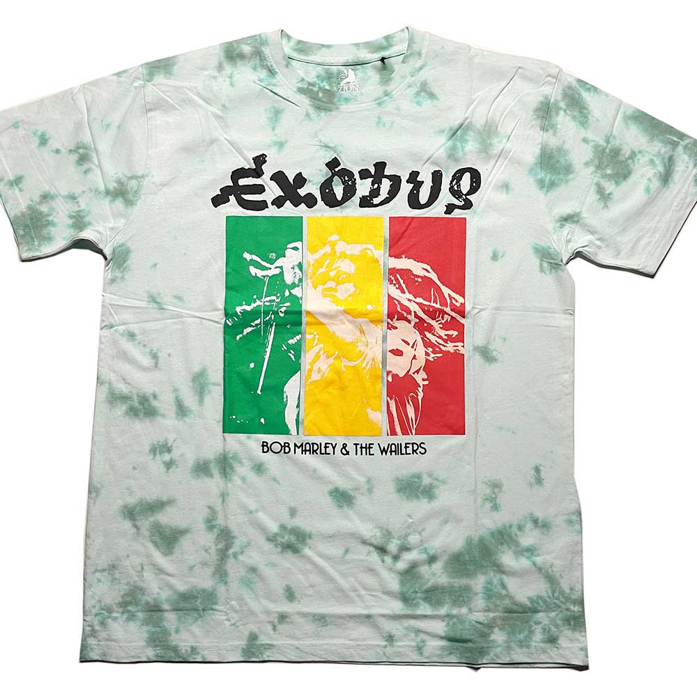 Bob Marley Unisex T-Shirt: Rasta Colours (Dye-Wash) (Medium)