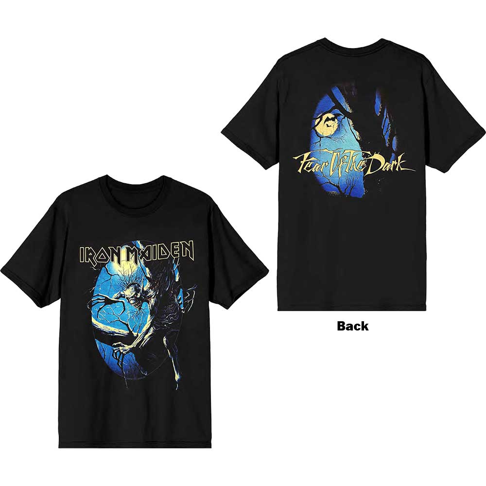 Iron Maiden Unisex T-Shirt: Fear of the Dark Oval Eddie Moon (Back Print) (XX-Large)