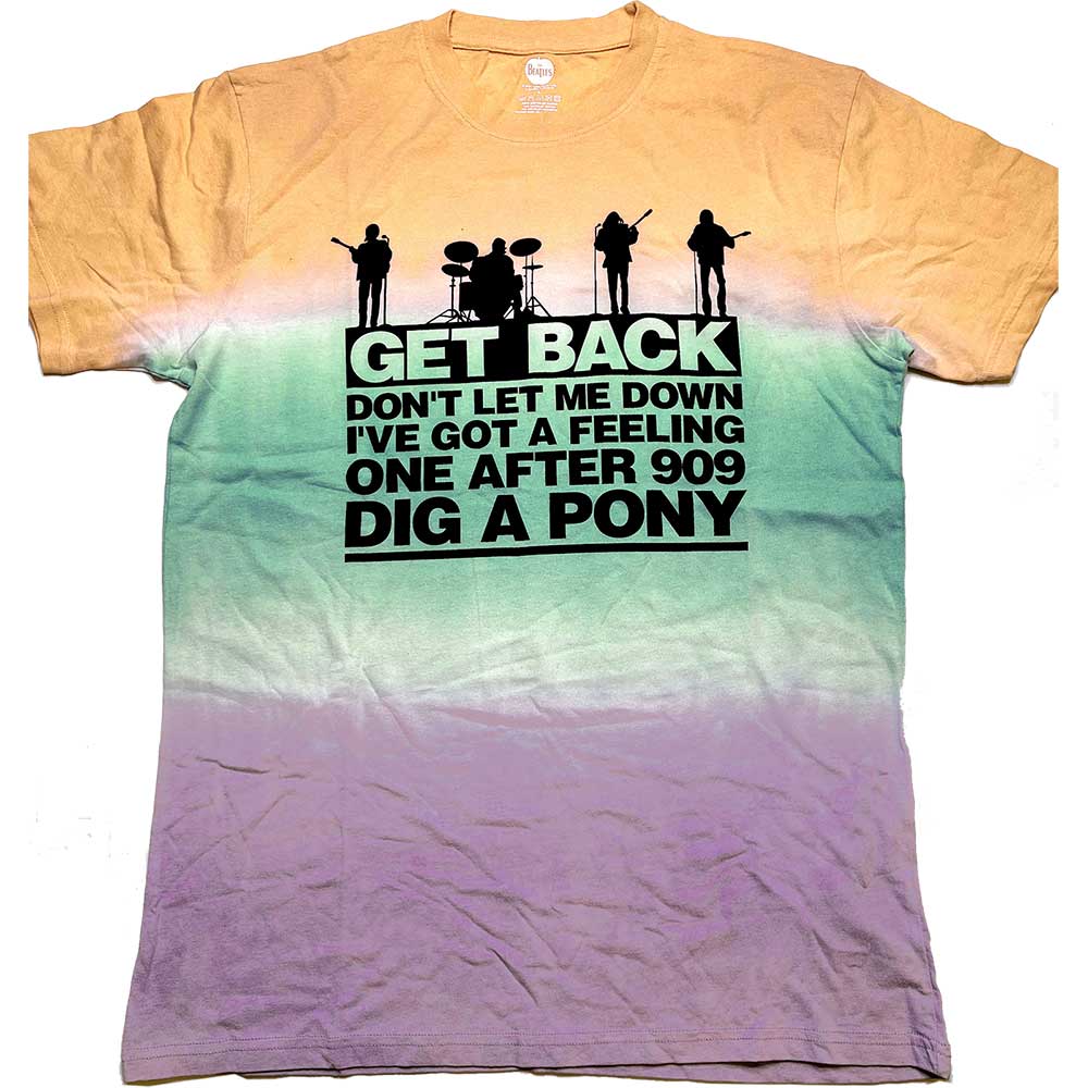 The Beatles Unisex T-Shirt: Get Back Gradient (Dye-Wash) (X-Large)