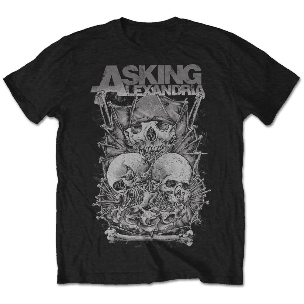 Asking Alexandria Unisex T-Shirt: Skull Stack (X-Large)