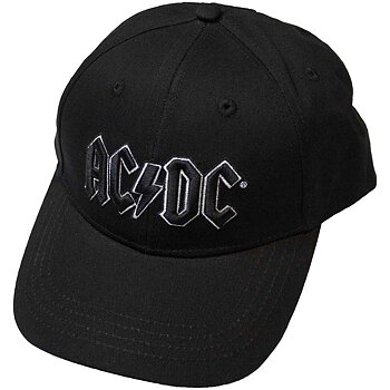 AC/DC Unisex Baseball Cap: Black Logo (Black)