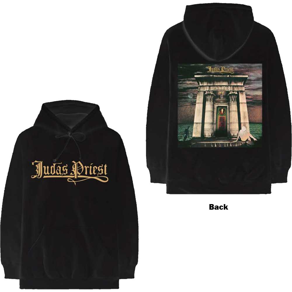 Judas Priest Unisex Pullover Hoodie: Sin After Sin Logo & Album Cover (Back Print) (Small)