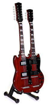 Minigitarr: Led Zeppelin - Jimmy Page - Gibson Double Neck Signature